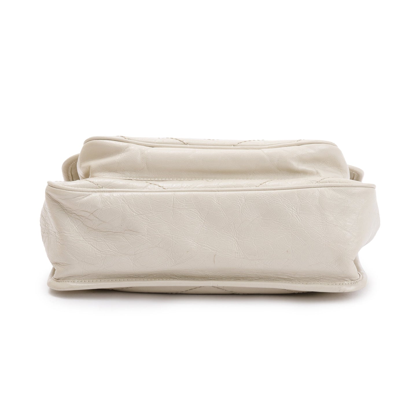 Saint Laurent White Crinkled Calfskin Leather Medium Niki Shoulder Bag
