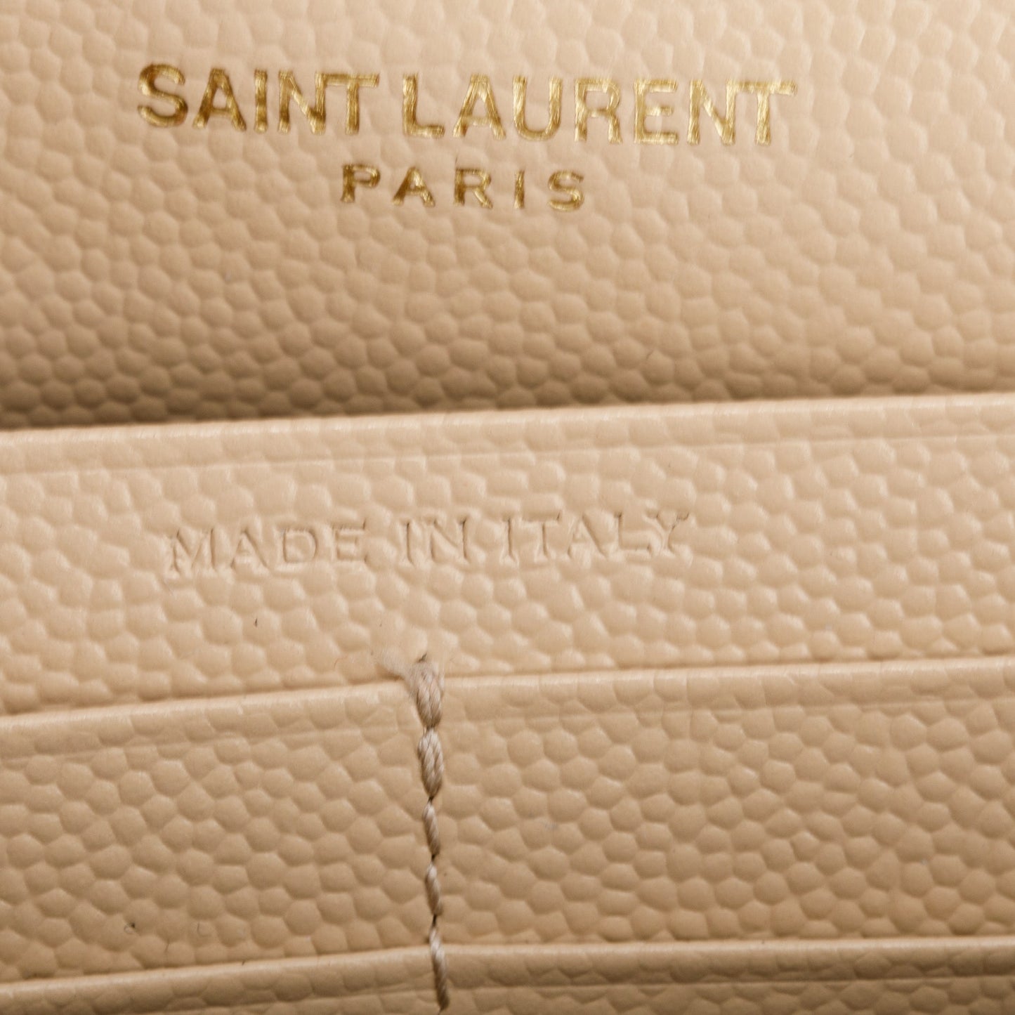Saint Laurent White Grain De Poudre Leather Cassandre Matelasse Chain Wallet