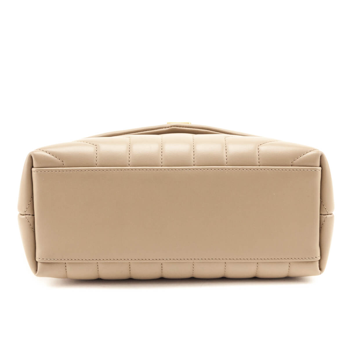 Saint Laurent Beige Calfskin Y Quilted Monogram Small Loulou Chain Satchel