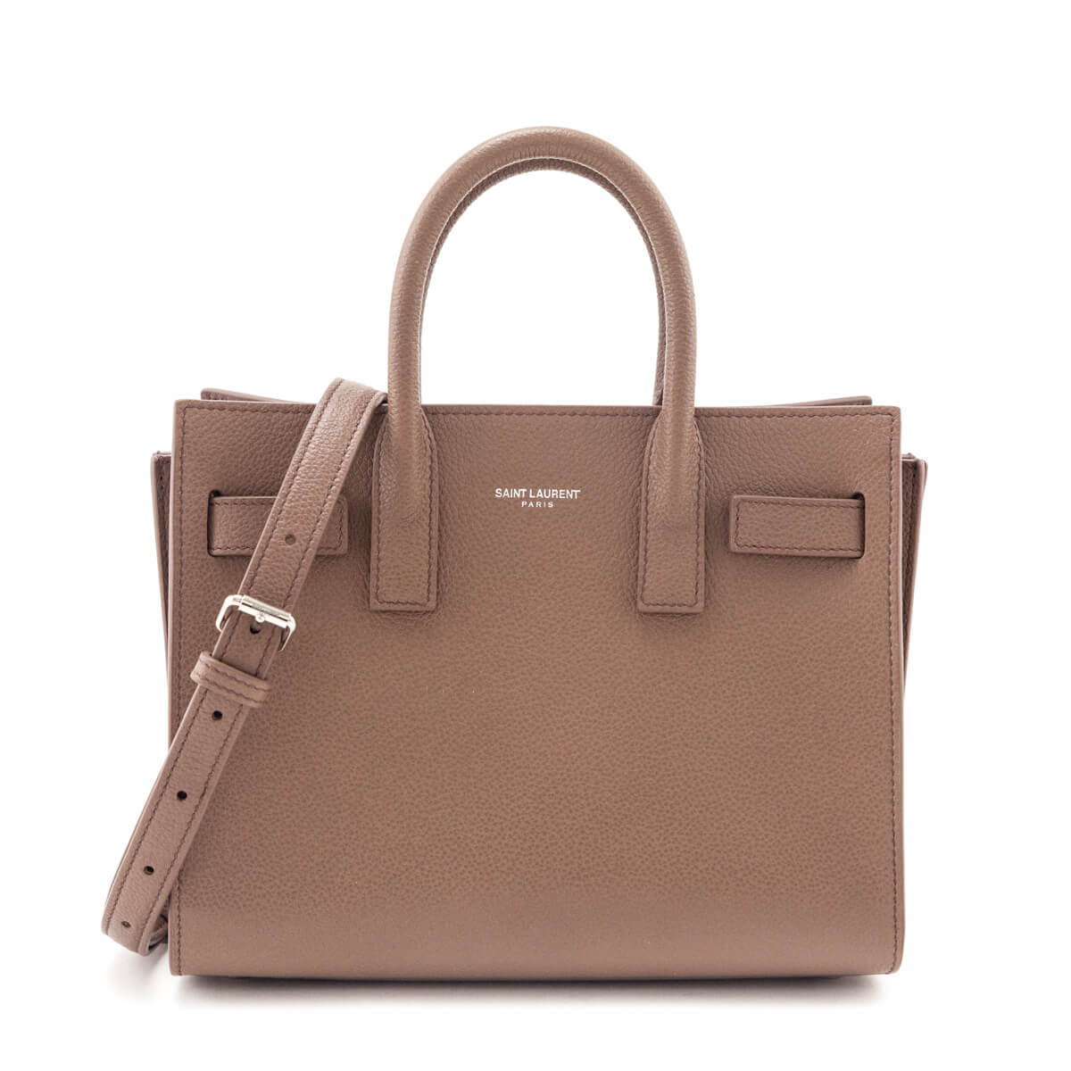 Saint Laurent Beige Grained Calfskin Nano Sac De Jour