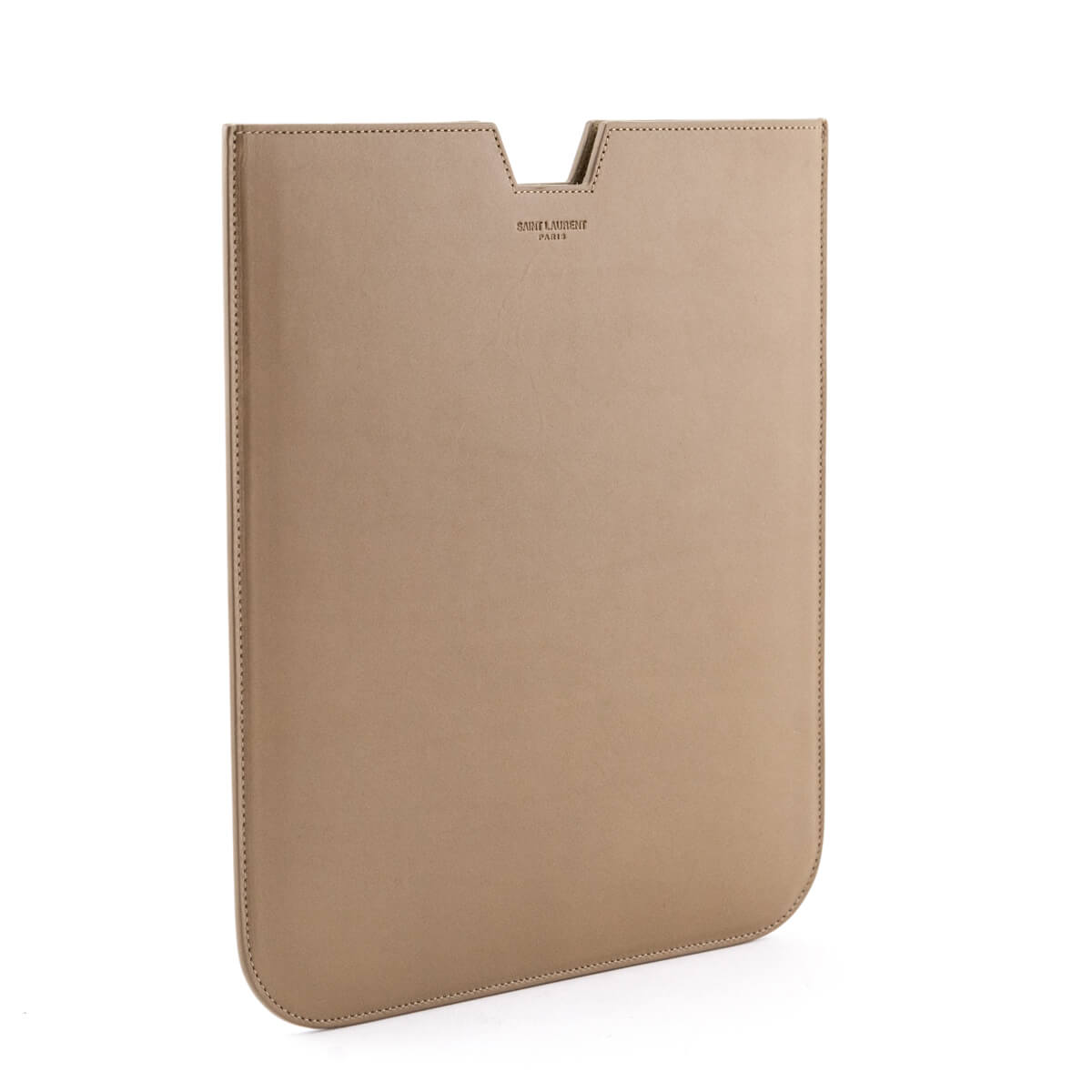 Luxury Saint Laurent Trending 2025 Beige Smooth Calfskin iPad Case