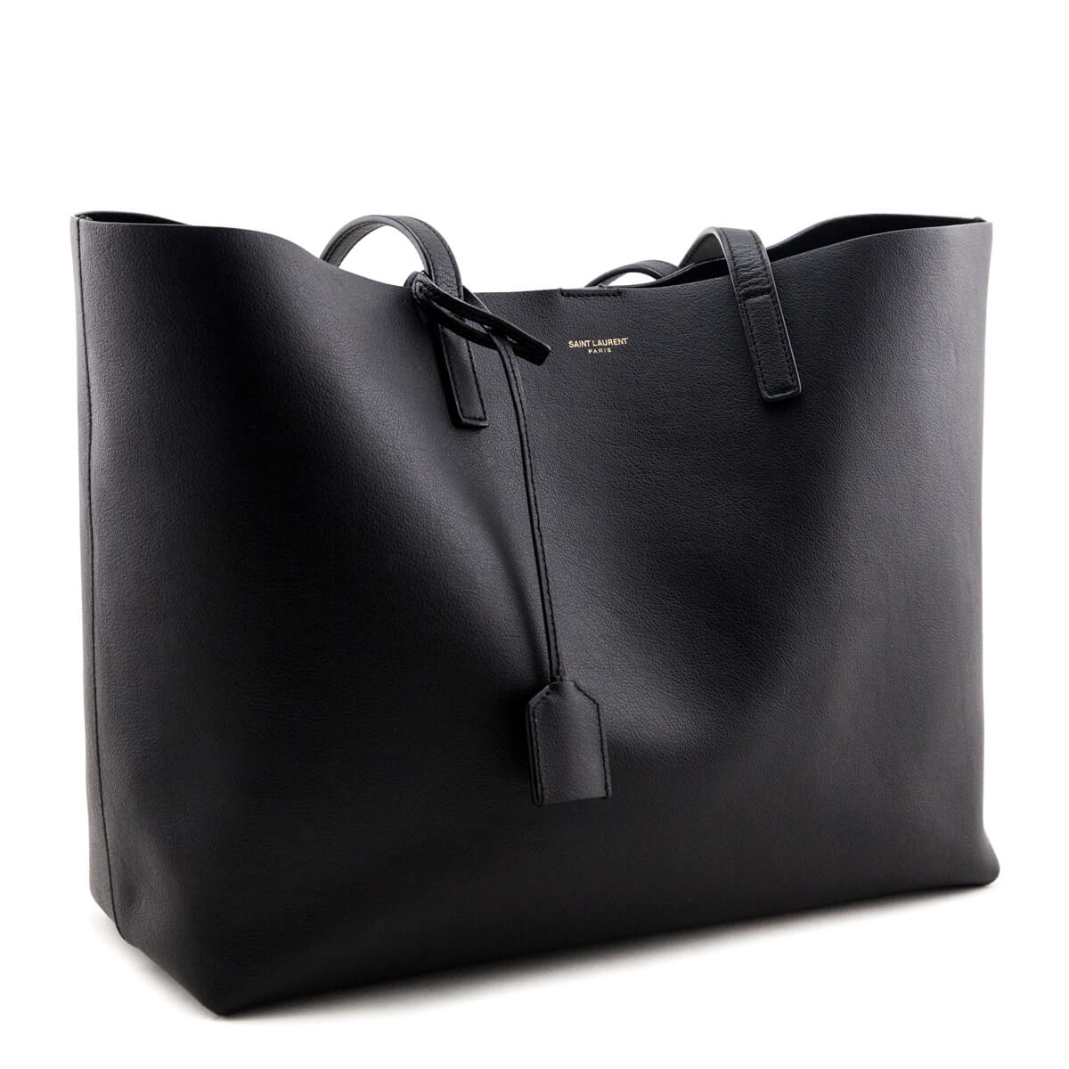 Saint Laurent Black Calfskin Large Shopping Tote