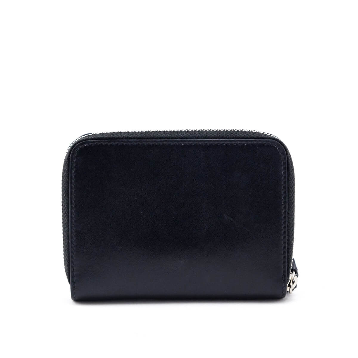 Luxury Saint Laurent Trending 2025 Black Calfskin Love Patch Zipped Compact Wallet