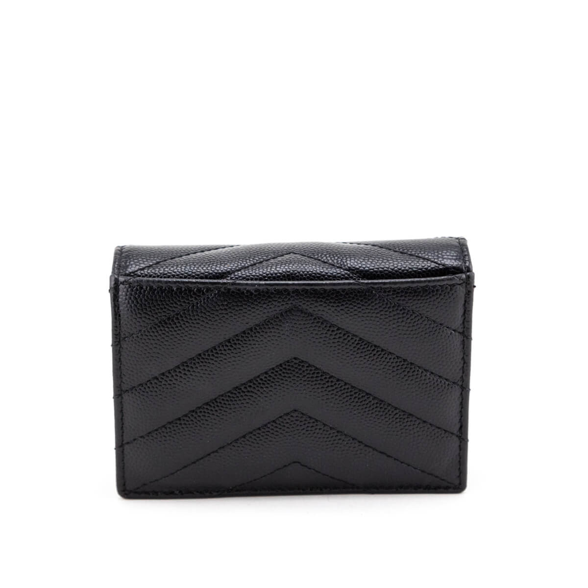 Saint Laurent Black Grain De Poudre Monogram Card Case