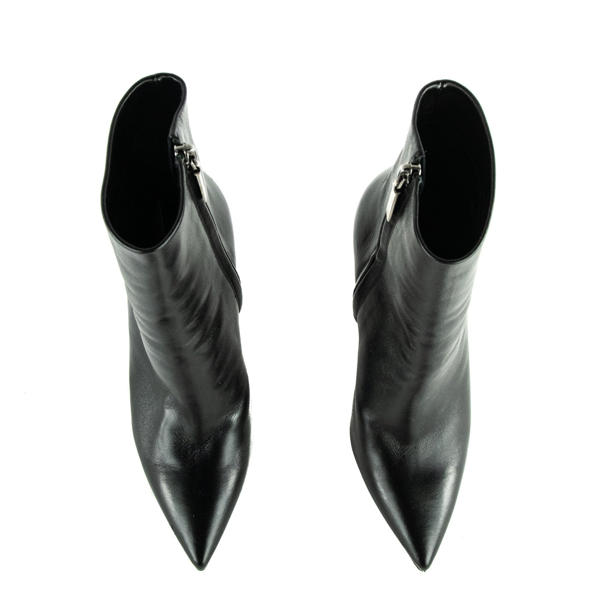 Saint Laurent Black Leather Opyum Ankle Boots Size US 6 | EU 36
