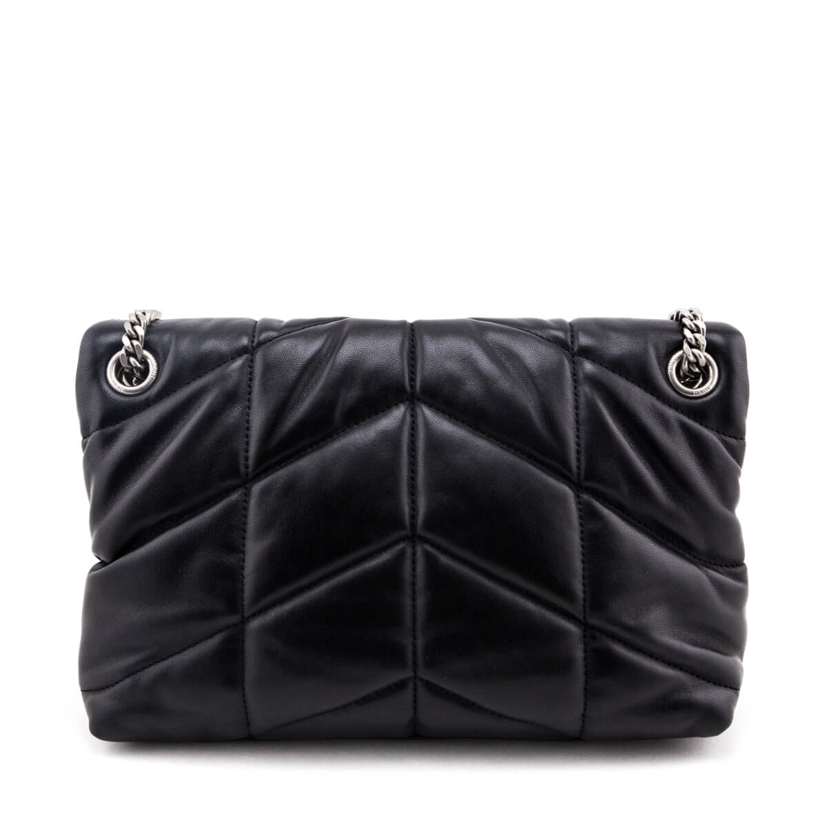 Luxury Saint Laurent Trending 2025 Black Quilted Lambskin Small Puffer Bag