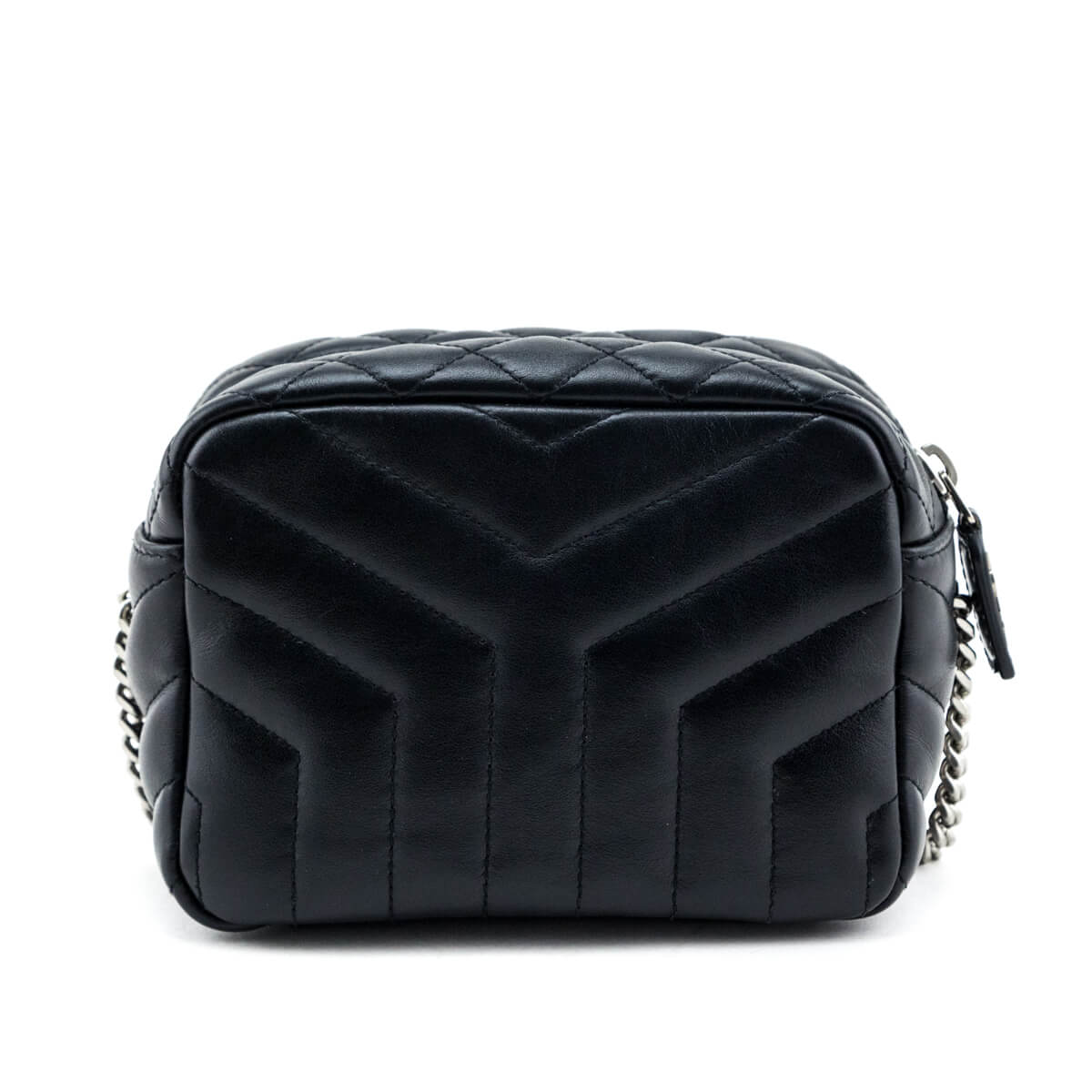 Luxury Saint Laurent Trending 2025 Black Y Quilted Leather Mini LouLou Bowling Bag