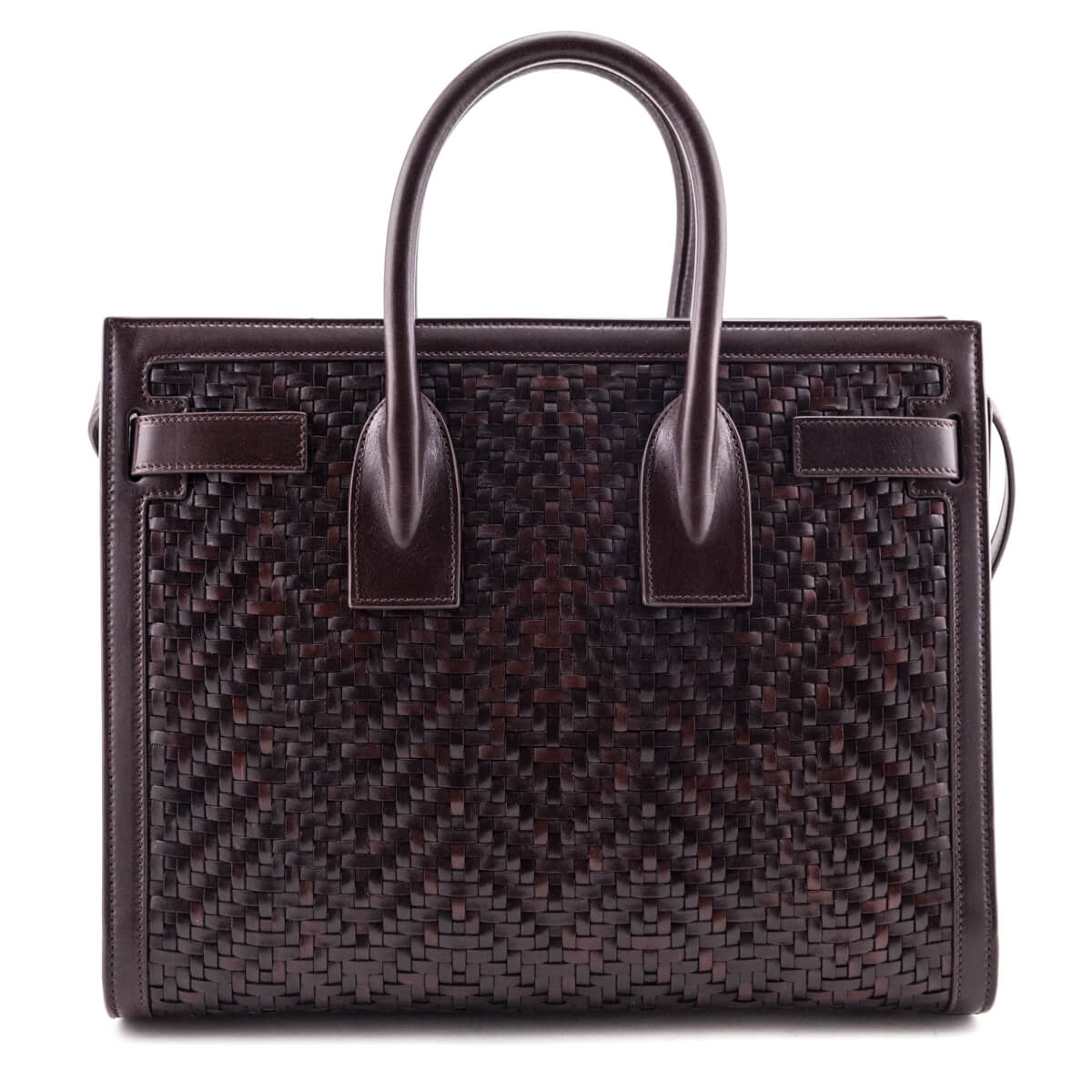 Luxury Saint Laurent Trending 2025 Burnt Brown Calfskin Paglia Palm Sac De Jour Tote