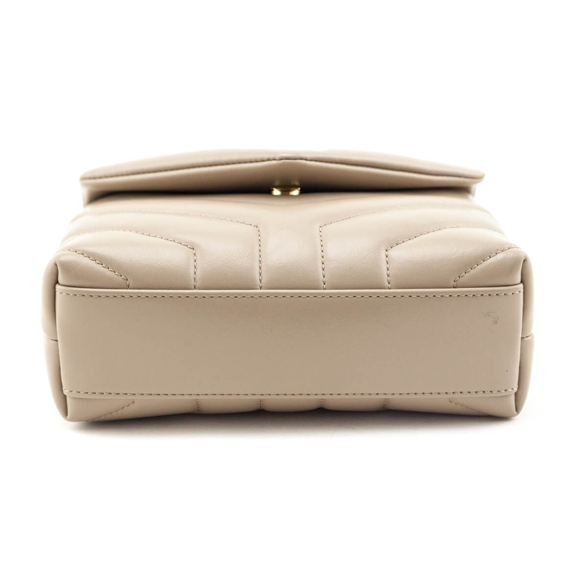 Saint Laurent Dark Beige Calfskin Y Quilted Monogram Toy Loulou Crossbody Bag