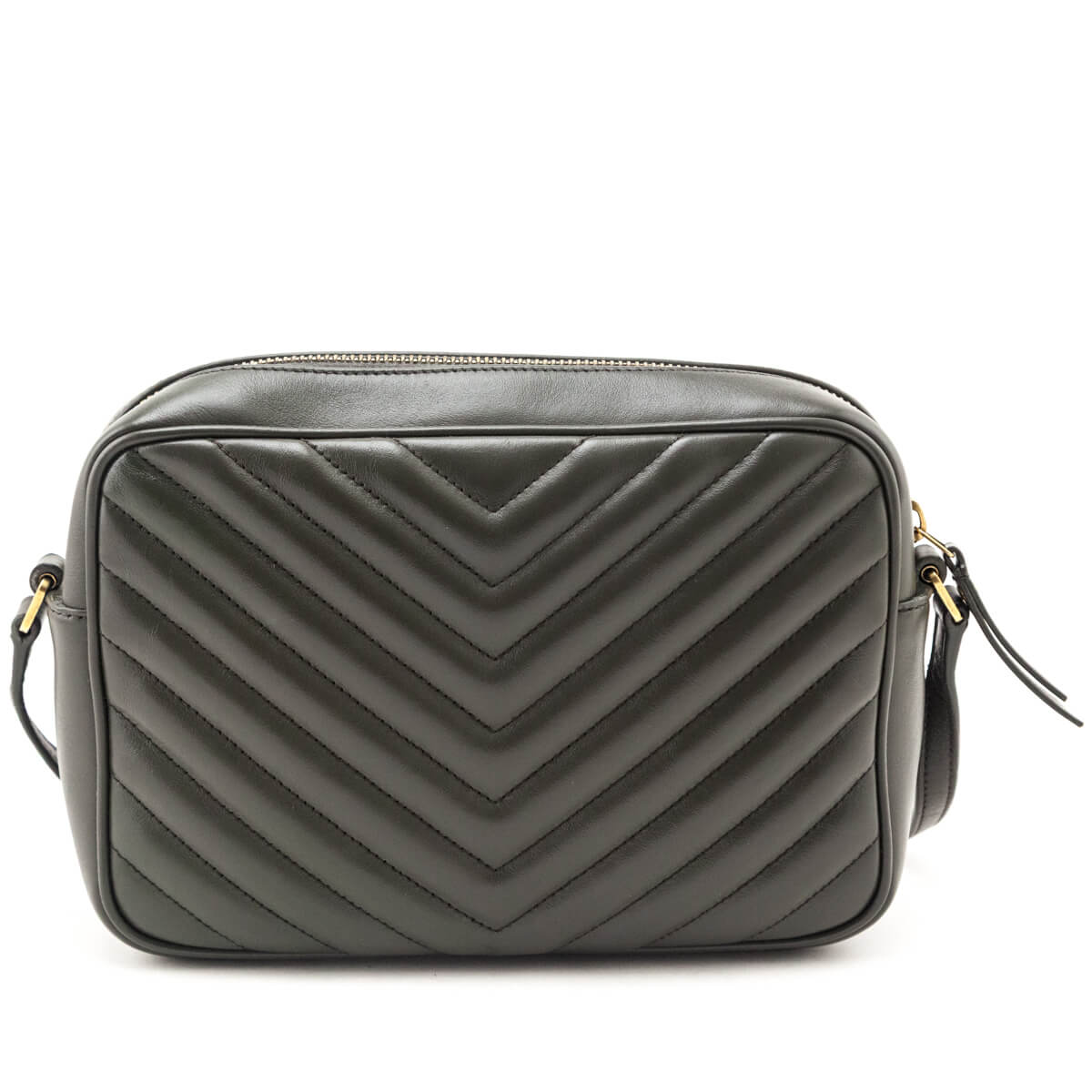 Saint Laurent Military Olive Calfskin Matelasse Monogram Lou Camera Bag