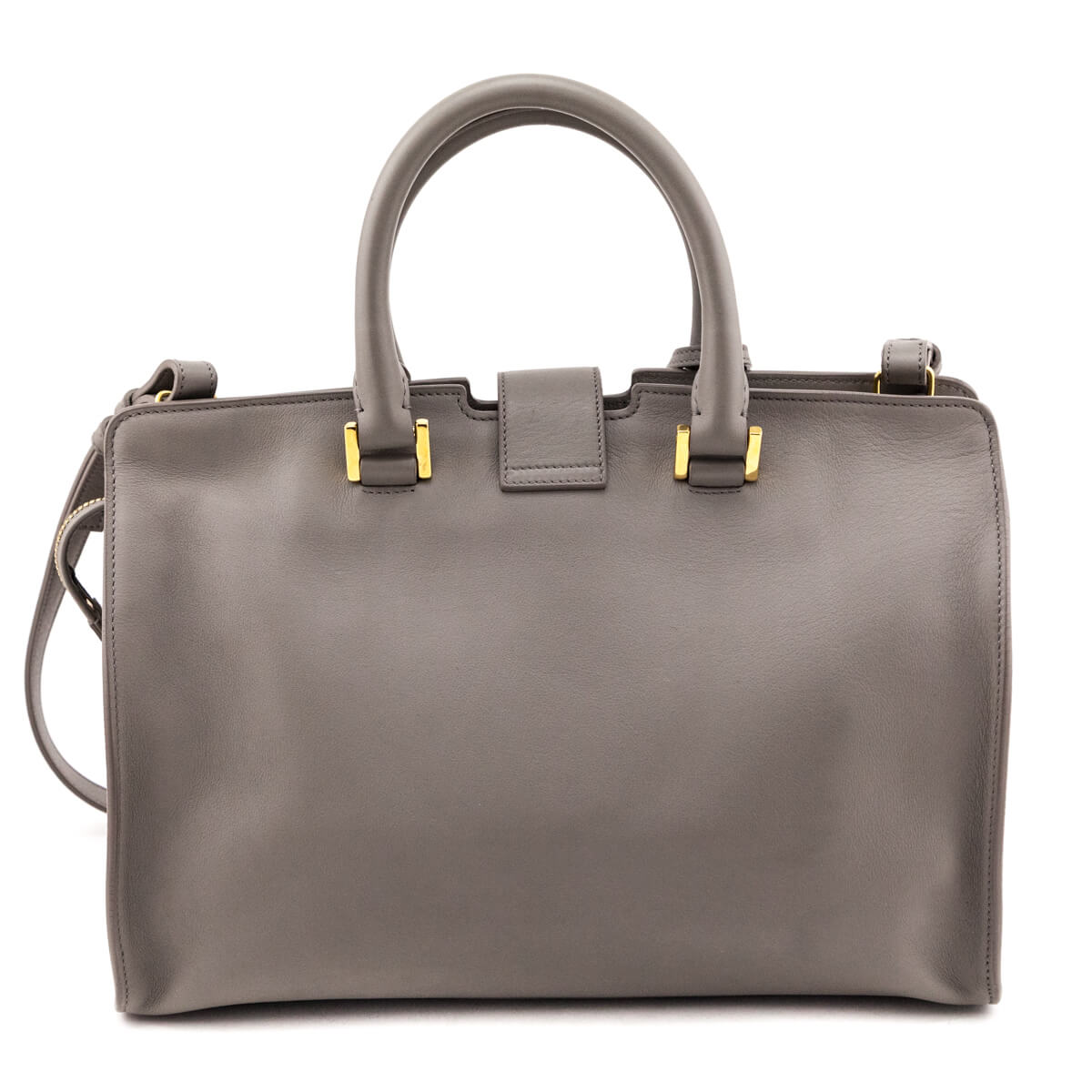 Saint Laurent Gray Calfskin Small Monogram Cabas Bag