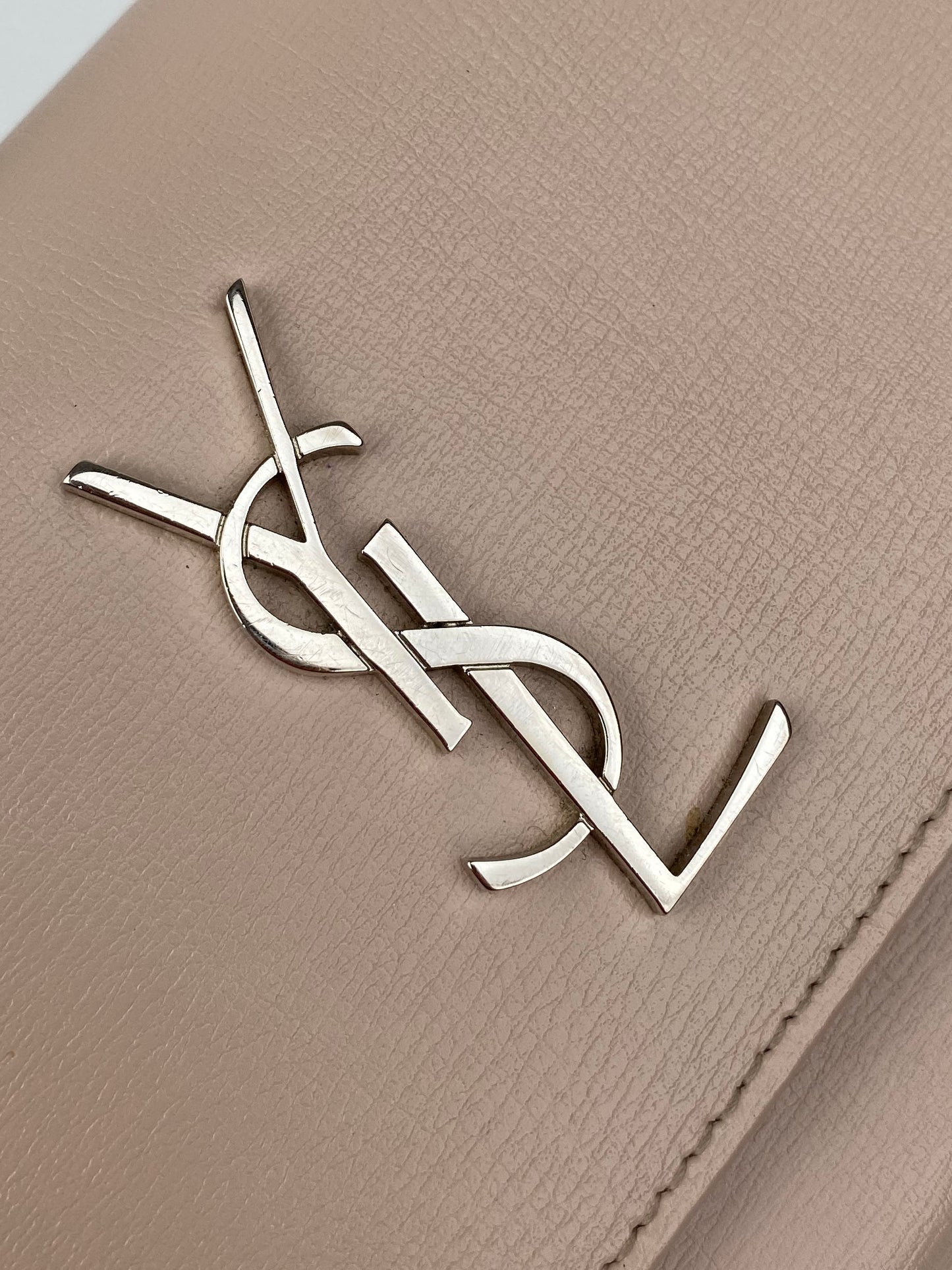 Saint Laurent Light Pink Sunset Chain Wallet