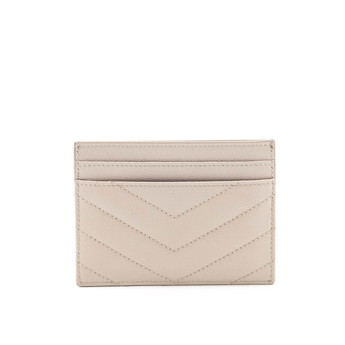 Luxury Saint Laurent Trending 2025 Light Taupe Grain De Poudre Matelasse Chevron Cassandre Card Case