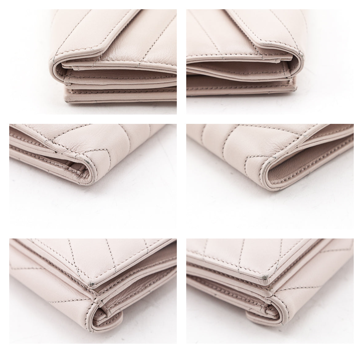 Luxury Saint Laurent Trending 2025 Marble Pink Matelasse "Y" Lambskin Loulou Compact Wallet