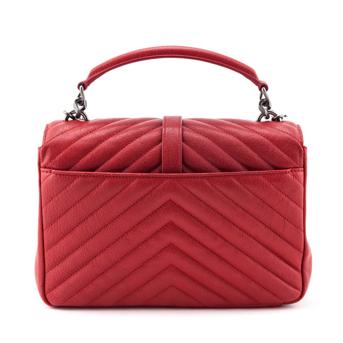 Luxury Saint Laurent Trending 2025 Red Quilted Sheepskin Medium College Bag