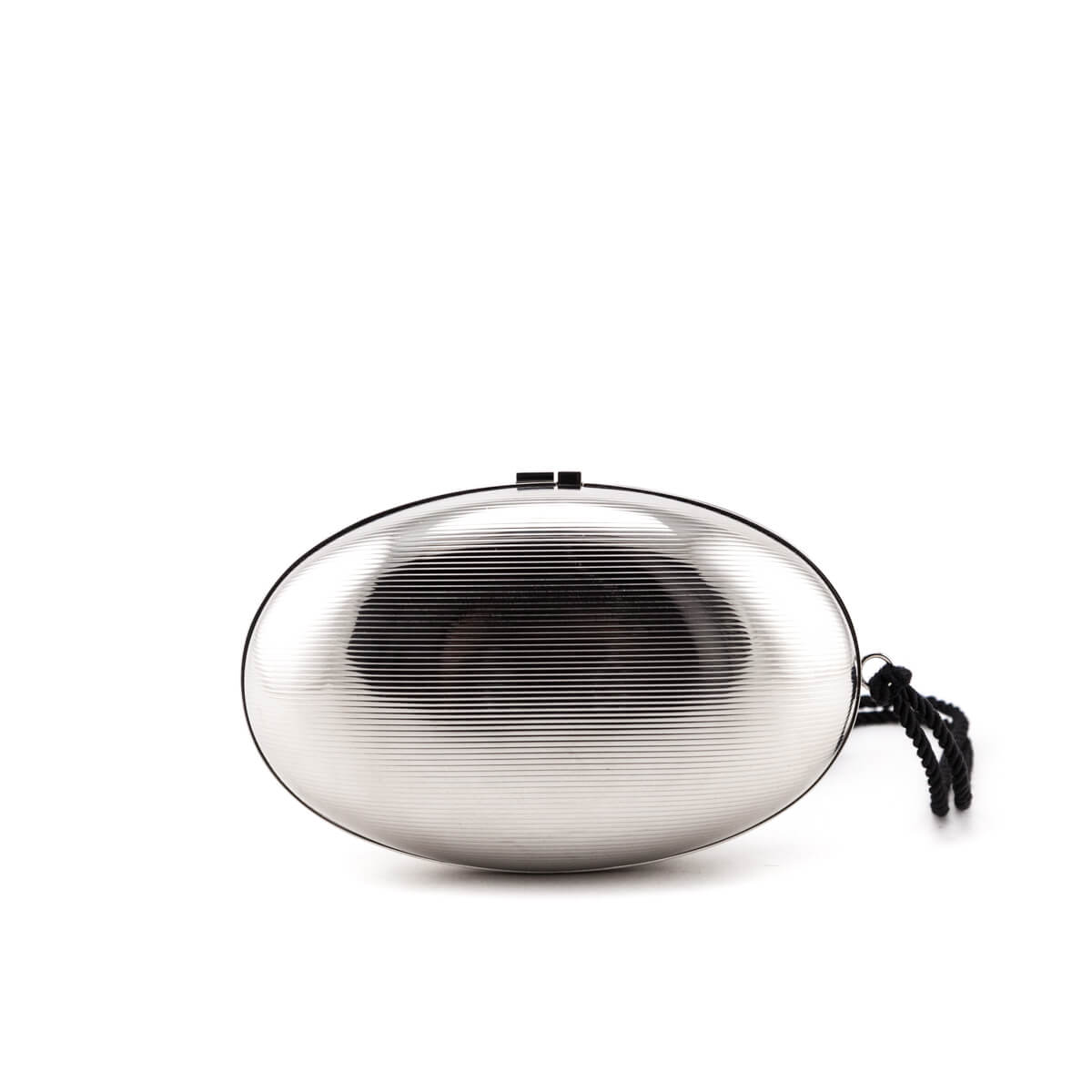 Saint Laurent Silver Brass Oval Logo Minaudiere