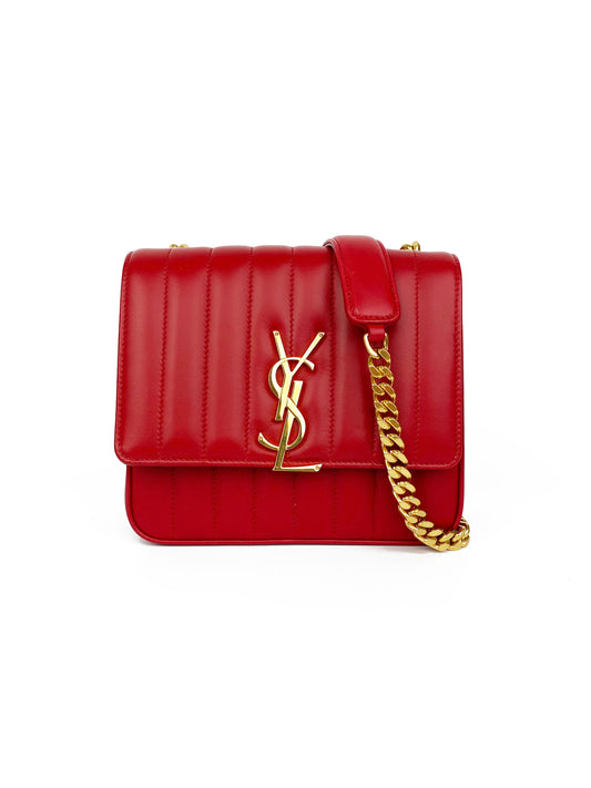 Saint Laurent Small Red Vicky Bag