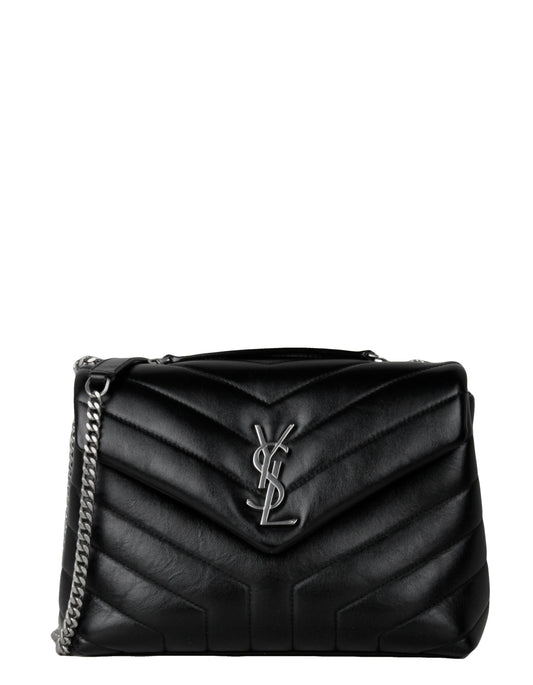 Saint Laurent Black Calfskin Y Small Loulou Chain Shoulder Bag