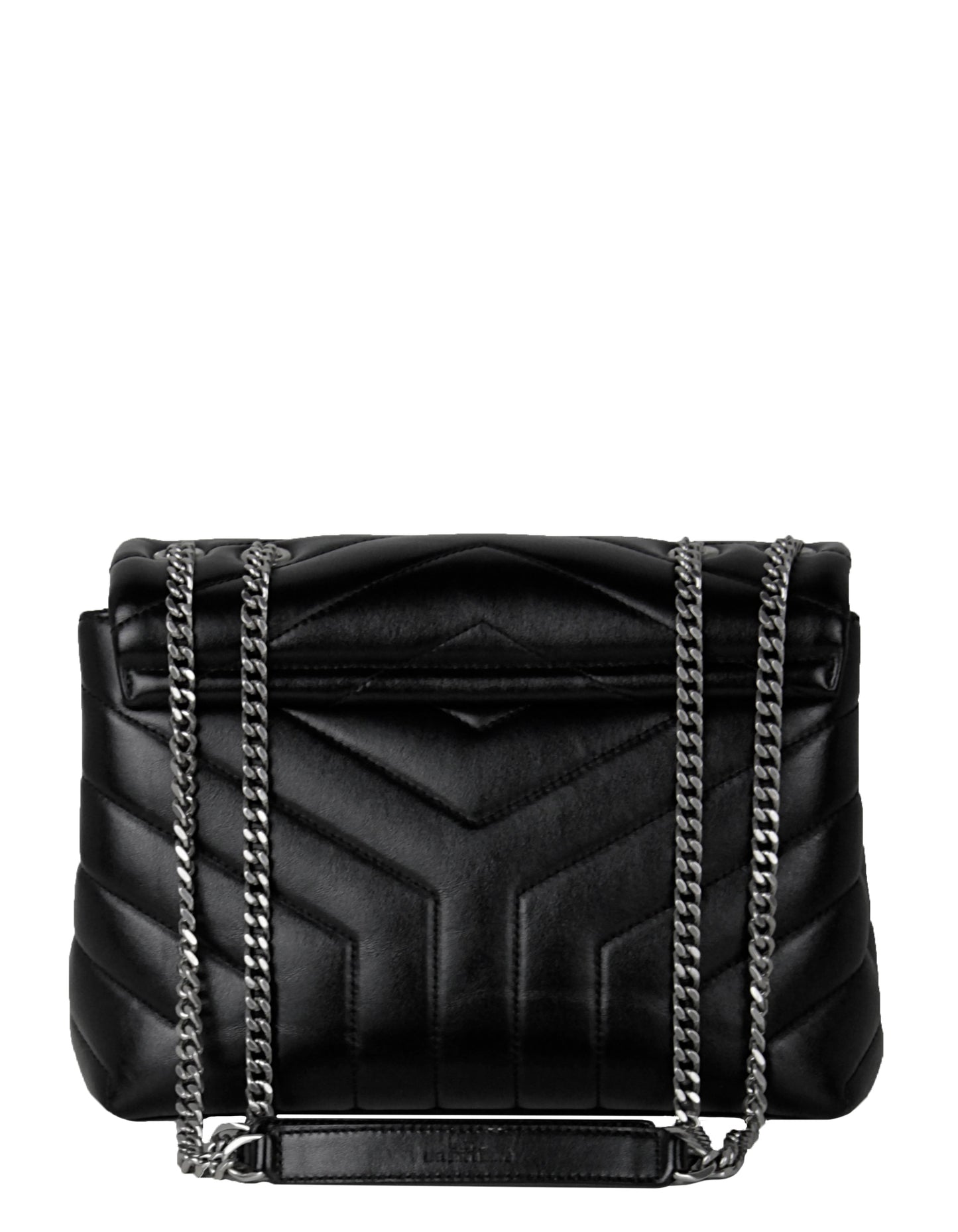 Saint Laurent Black Calfskin Y Small Loulou Chain Shoulder Bag