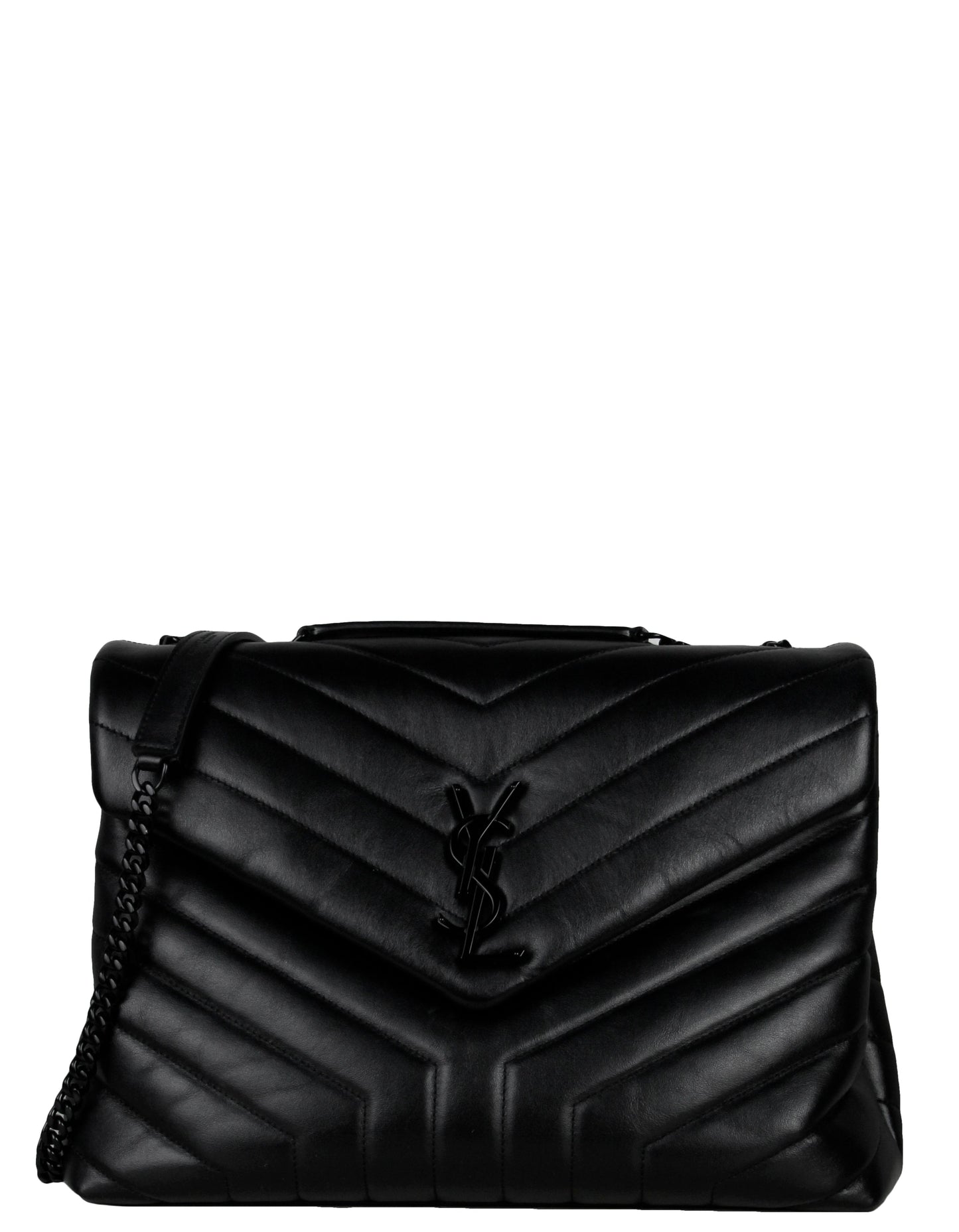 Saint Laurent Black Calfskin Y Medium Loulou Chain Shoulder Bag
