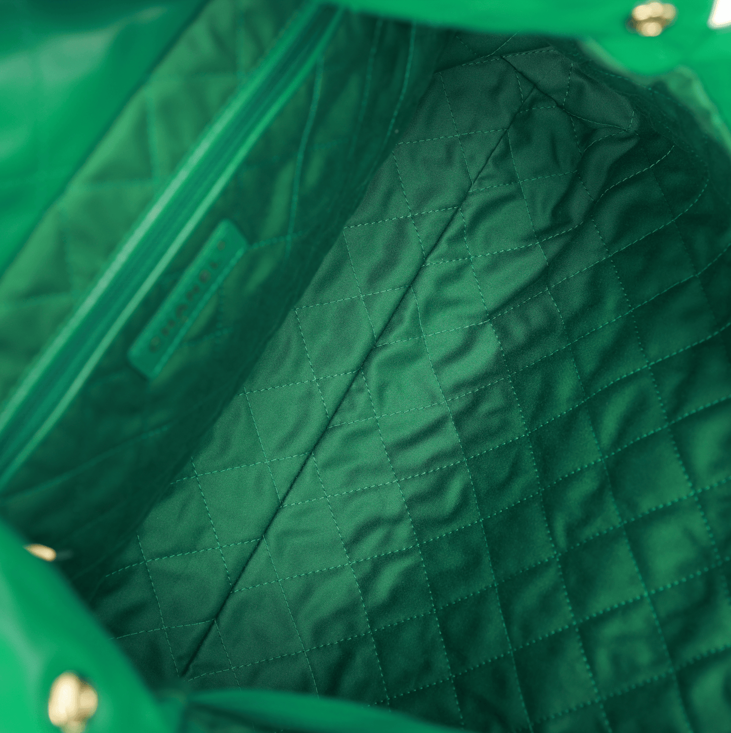 Chanel Medium 22 Bag Green Calfskin Gold Hardware