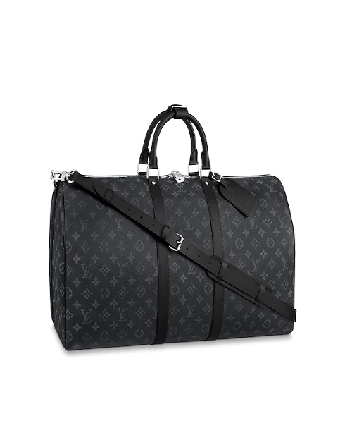 Louis Vuitton Keepall 55 Bandouliere Duffel Bag Monogram Eclipse Canvas