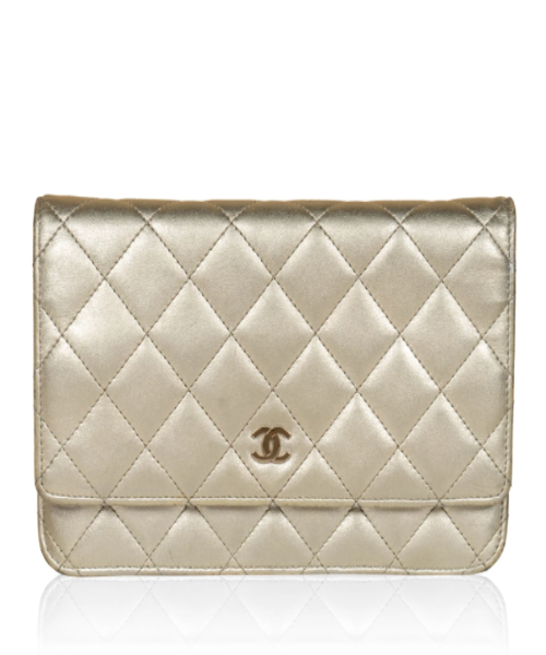 Chanel Wallet On Chain  WOC Quilted Lambskin Grey SiLouis Vuittoner-Toned