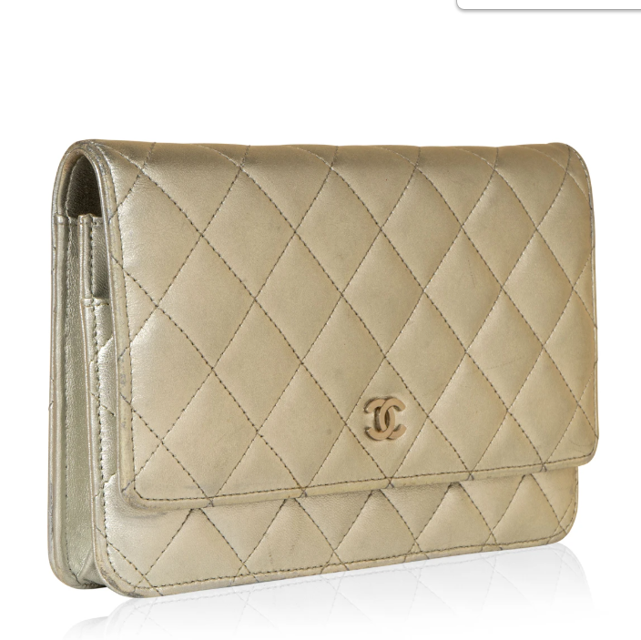 Chanel Wallet On Chain  WOC Quilted Lambskin Grey SiLouis Vuittoner-Toned