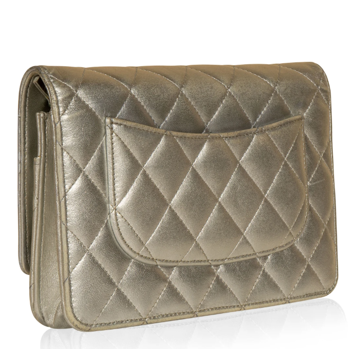 Chanel Wallet On Chain  WOC Quilted Lambskin Grey SiLouis Vuittoner-Toned