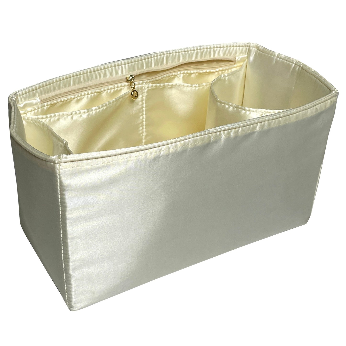 Organizer for [LE 37 in shiny leather, Saint Laurent (YSL)] Bag Insert (Silk, Full-width Zip and Open Pocket)