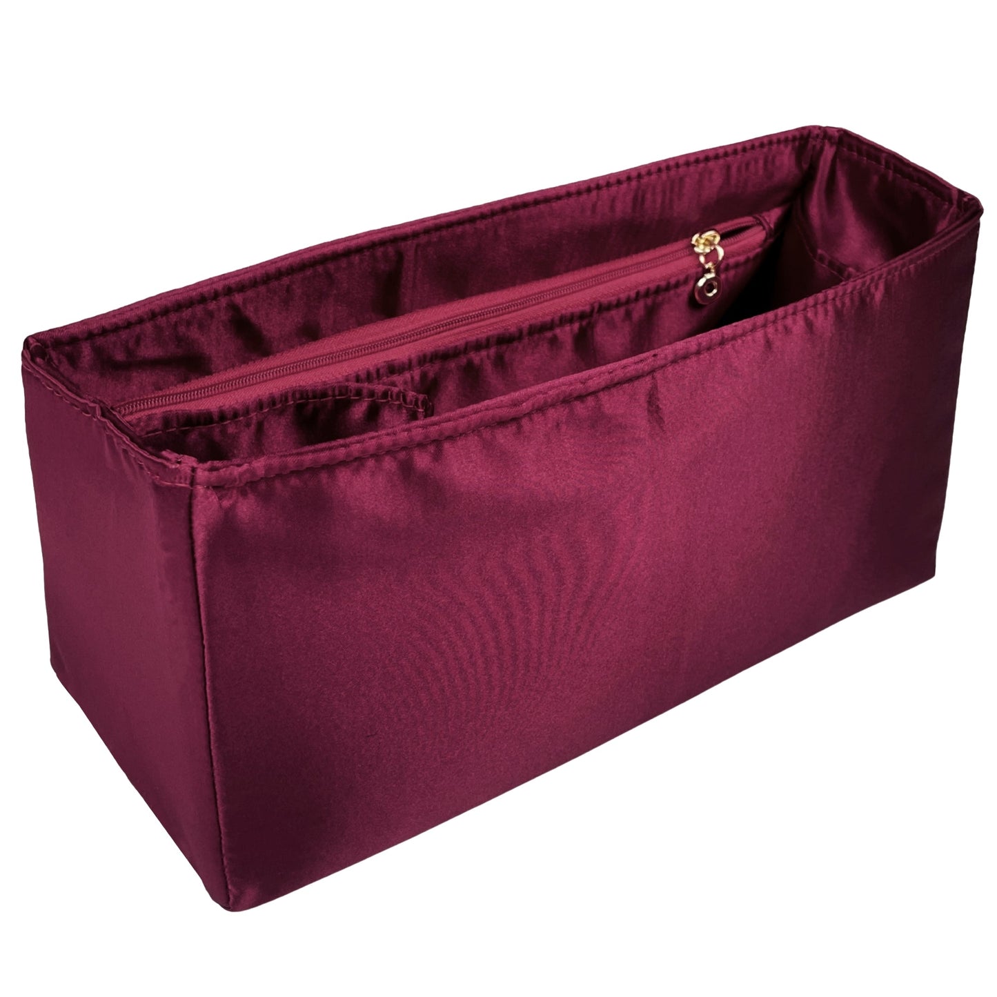 Organizer for [Rive Gauche N-S, Saint Laurent (YSL)] Bag Insert (Silk, Full-width Zip and Open Pocket)