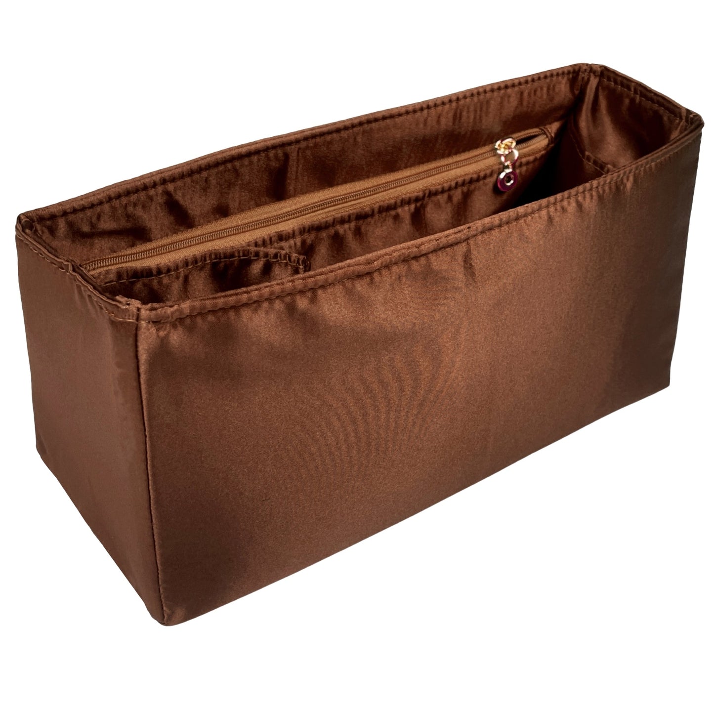 Organizer for [NIKI Oversized, Saint Laurent (YSL)] Bag Insert (Silk, Full-width Zip and Open Pocket)