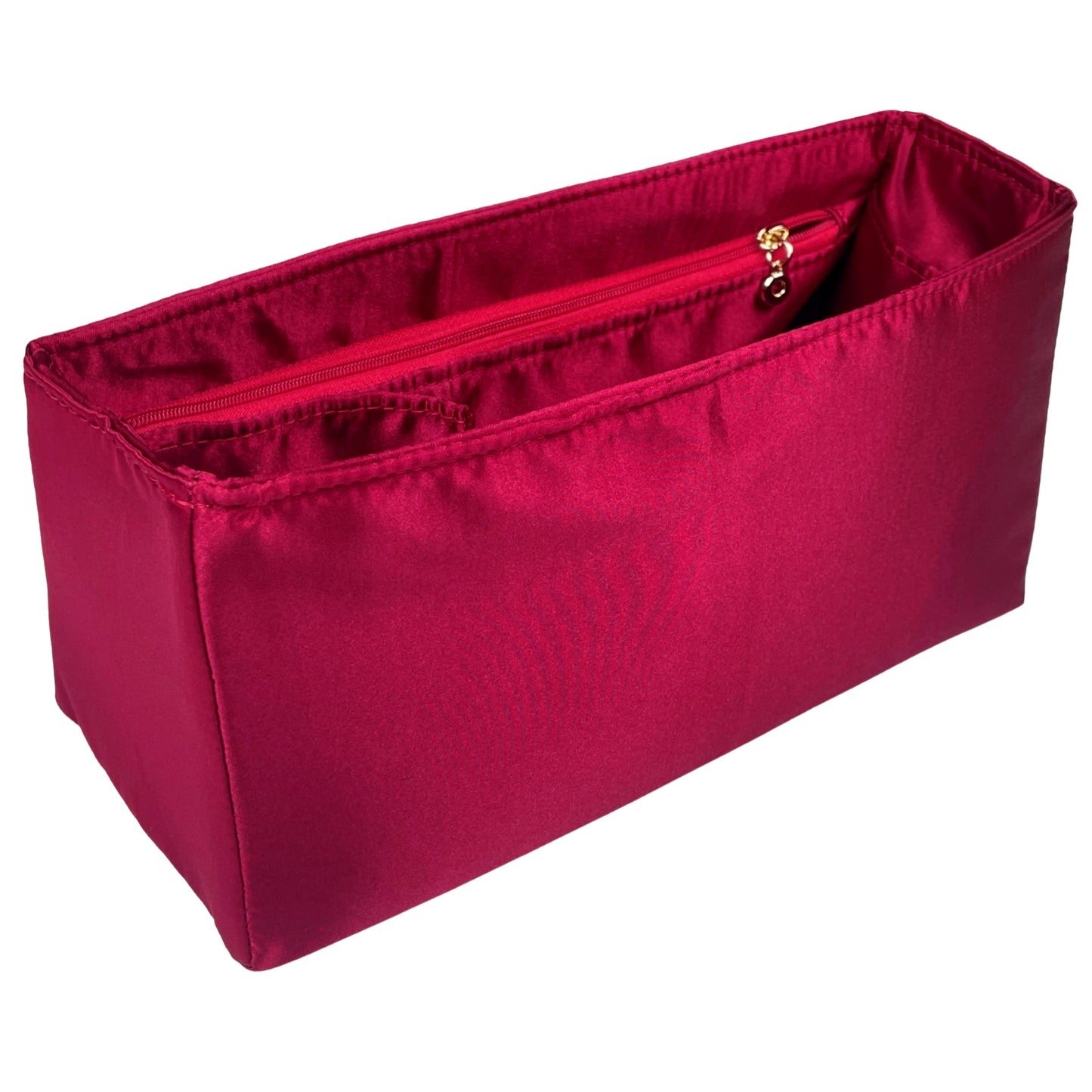 Organizer for [Peekaboo X-Lite Medium, Fendi] Bag Insert (Silk, Full-width Zip and Open Pocket)