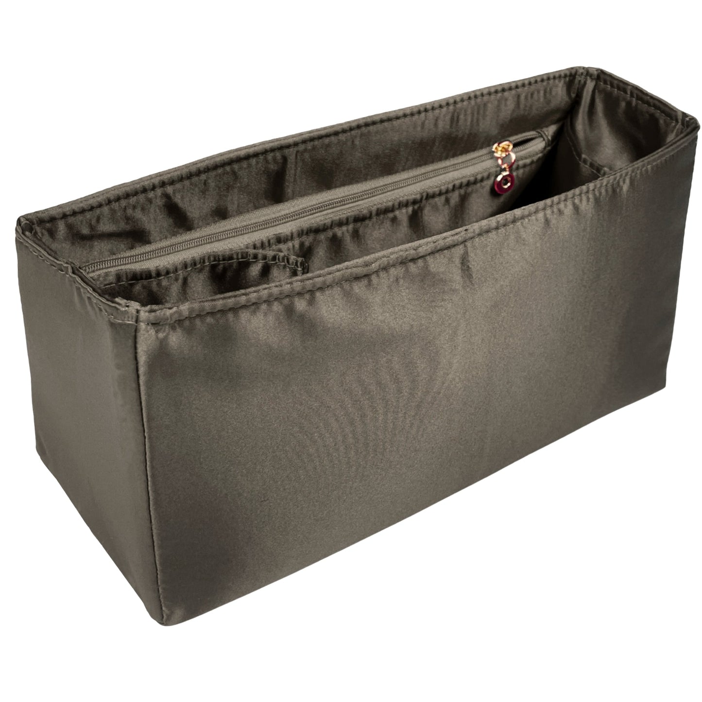 Organizer for [Calypso Large, Saint Laurent (YSL)] Bag Insert (Silk, Full-width Zip and Open Pocket)