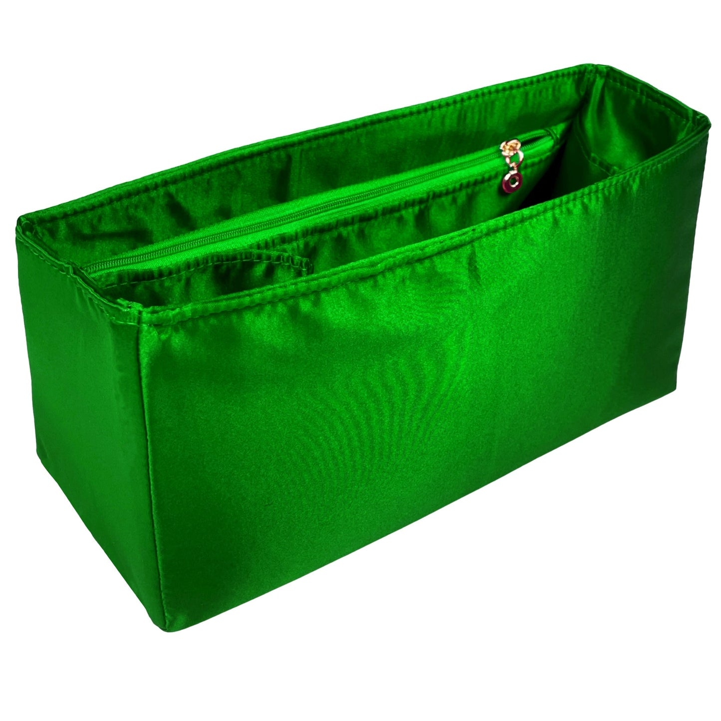 Organizer for [LE 37 small in shiny leather, Saint Laurent (YSL)] Bag Insert (Silk, Full-width Zip and Open Pocket)