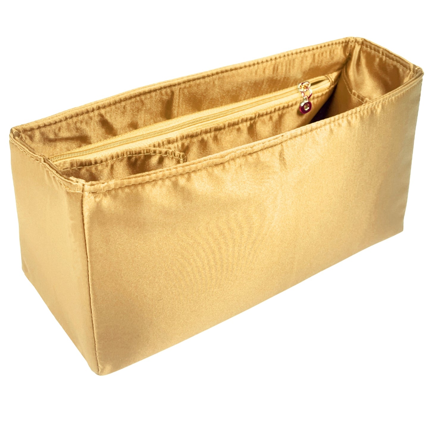Organizer for [Cabas YSL Small, Saint Laurent (YSL)] Bag Insert (Silk, Full-width Zip and Open Pocket)