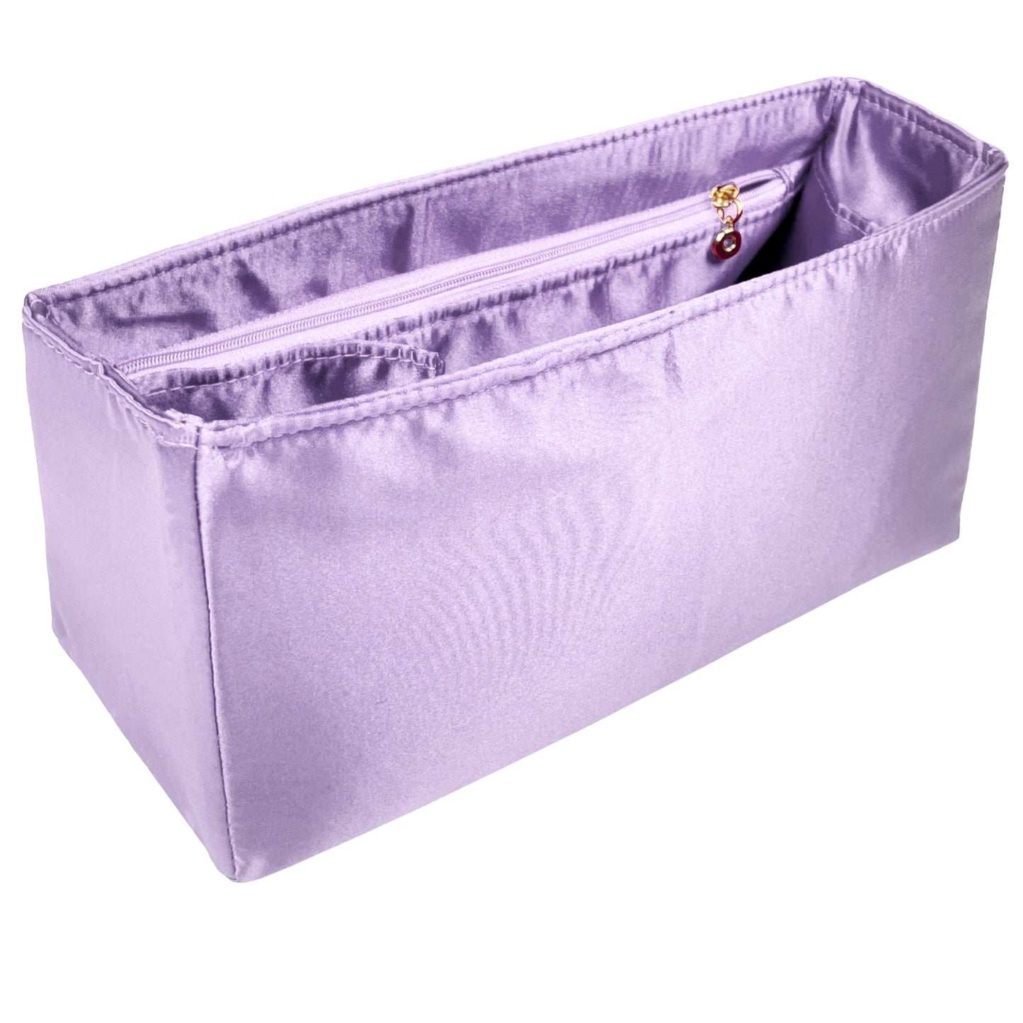 Organizer for [LE 37 small in shiny leather, Saint Laurent (YSL)] Bag Insert (Silk, Full-width Zip and Open Pocket)
