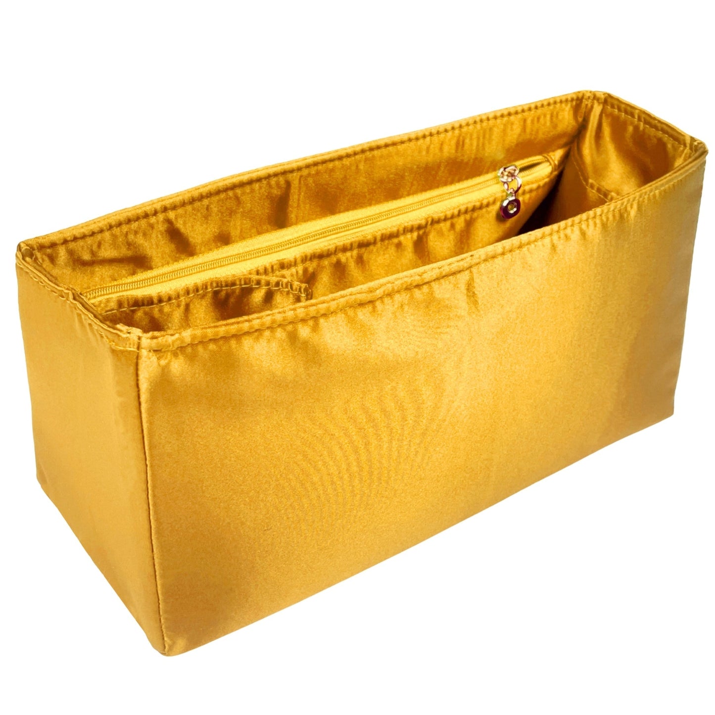 Organizer for [LE 37 small in shiny leather, Saint Laurent (YSL)] Bag Insert (Silk, Full-width Zip and Open Pocket)