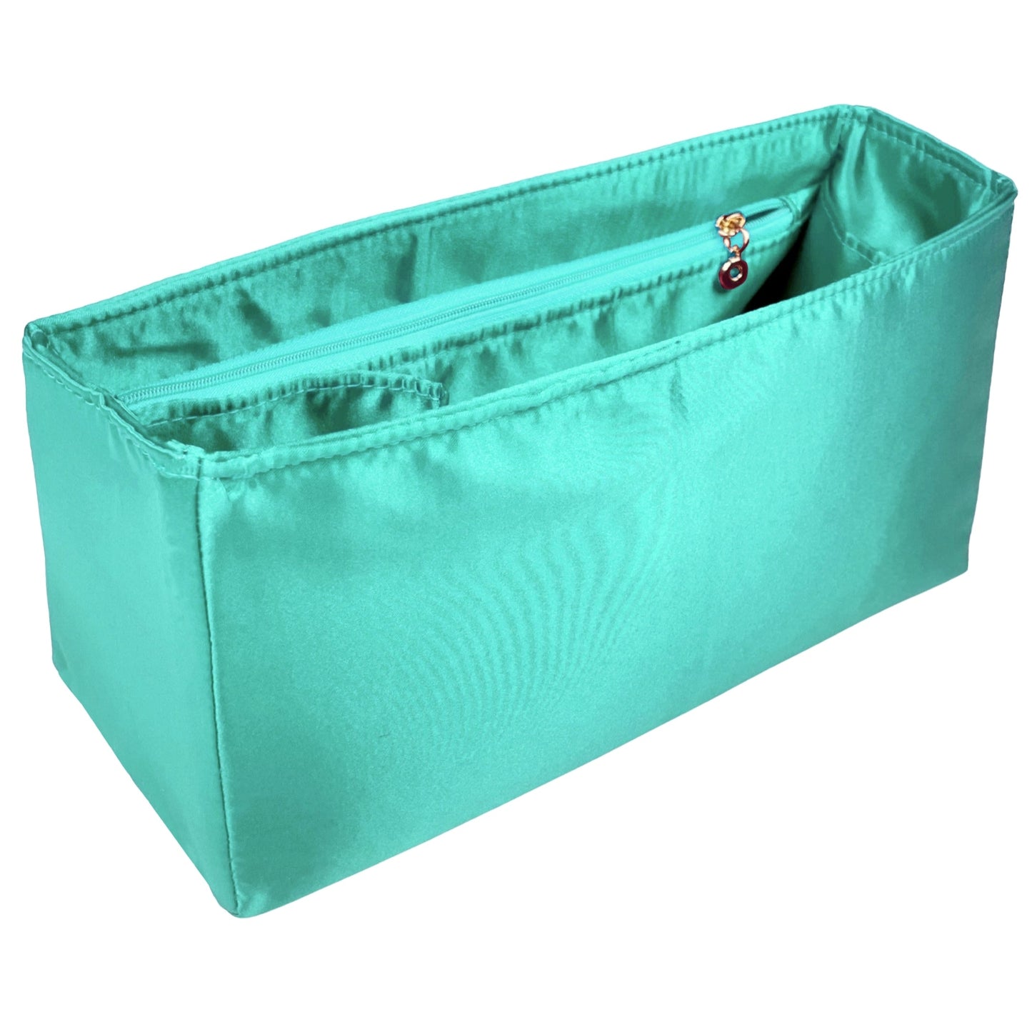Organizer for [Small Buckle leather handbag with belt, Prada] Bag Insert (Silk, Full-width Zip and Open Pocket)