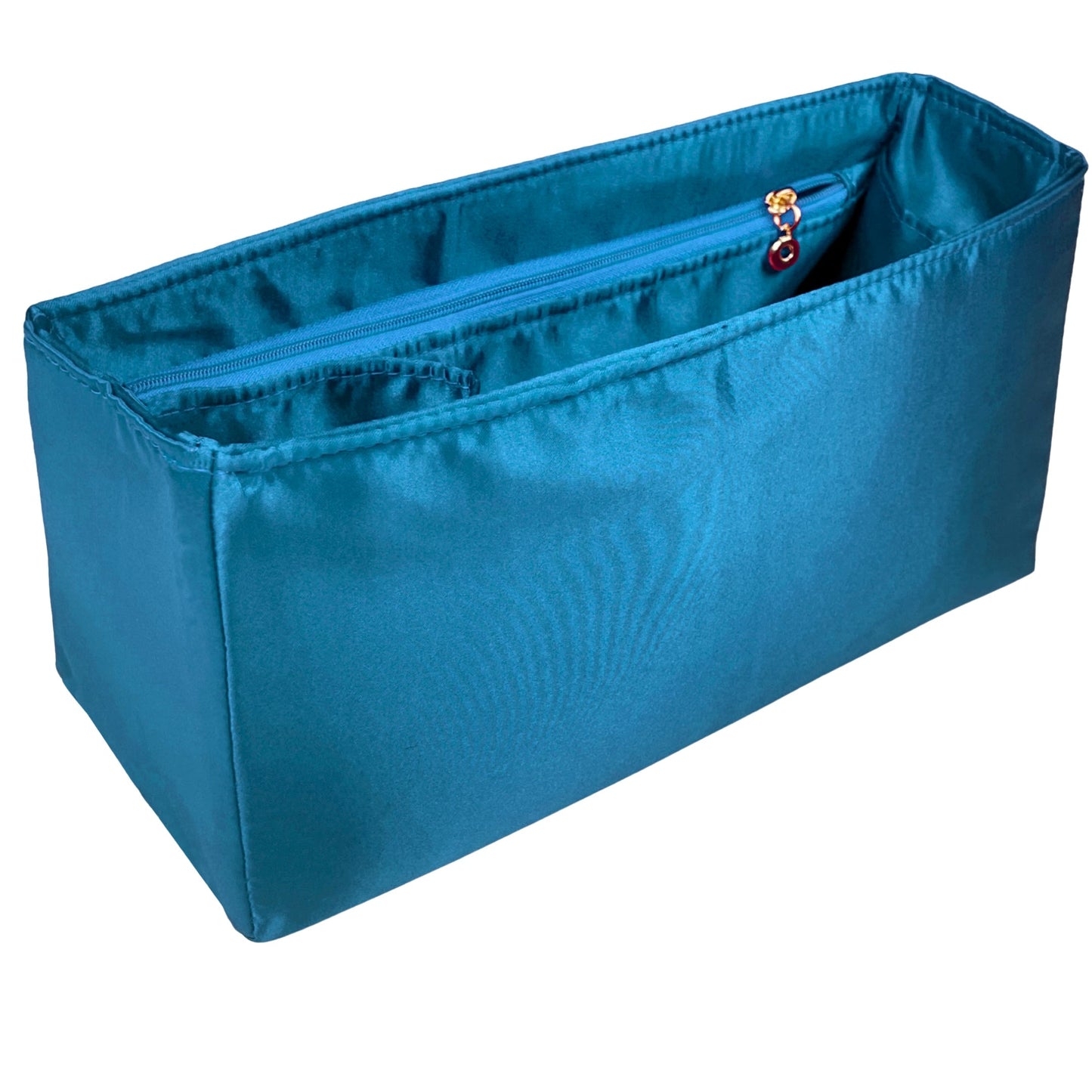 Organizer for [Crochet tote bag, Prada] Bag Insert (Silk, Long Zip and Open Compartment)