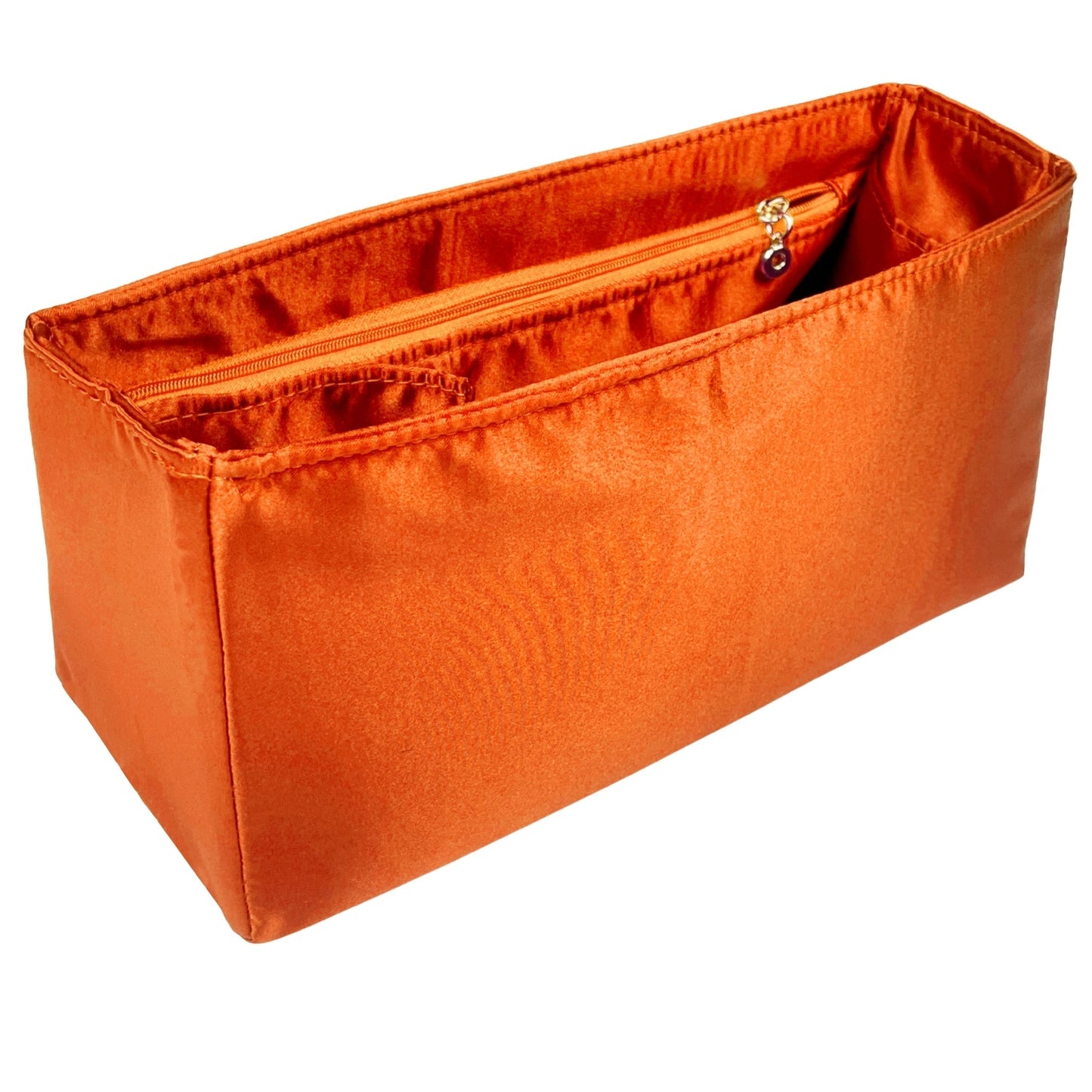 Organizer for [Rive Gauche N-S, Saint Laurent (YSL)] Bag Insert (Silk, Full-width Zip and Open Pocket)