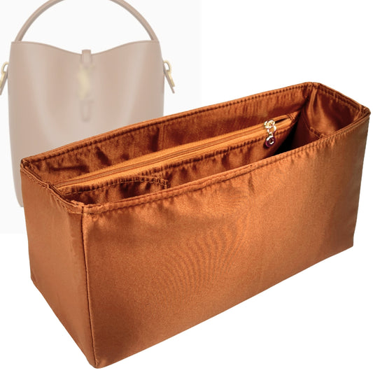 Organizer for [LE 37 in shiny leather, Saint Laurent (YSL)] Bag Insert (Silk, Full-width Zip and Open Pocket)