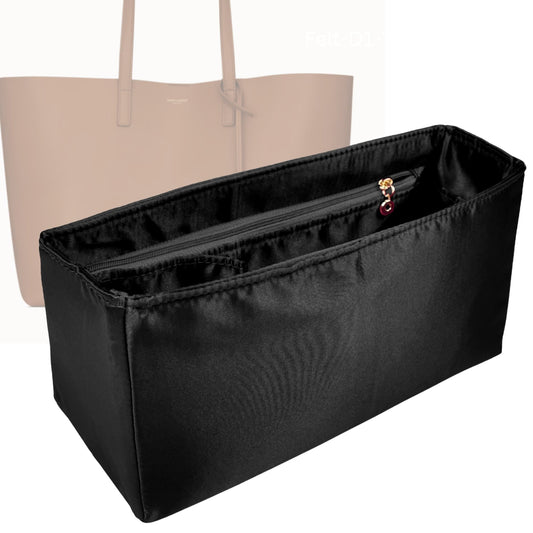Organizer for [East-West Shopping Tote, Saint Laurent (YSL)] Bag Insert (Silk, Full-width Zip and Open Pocket)