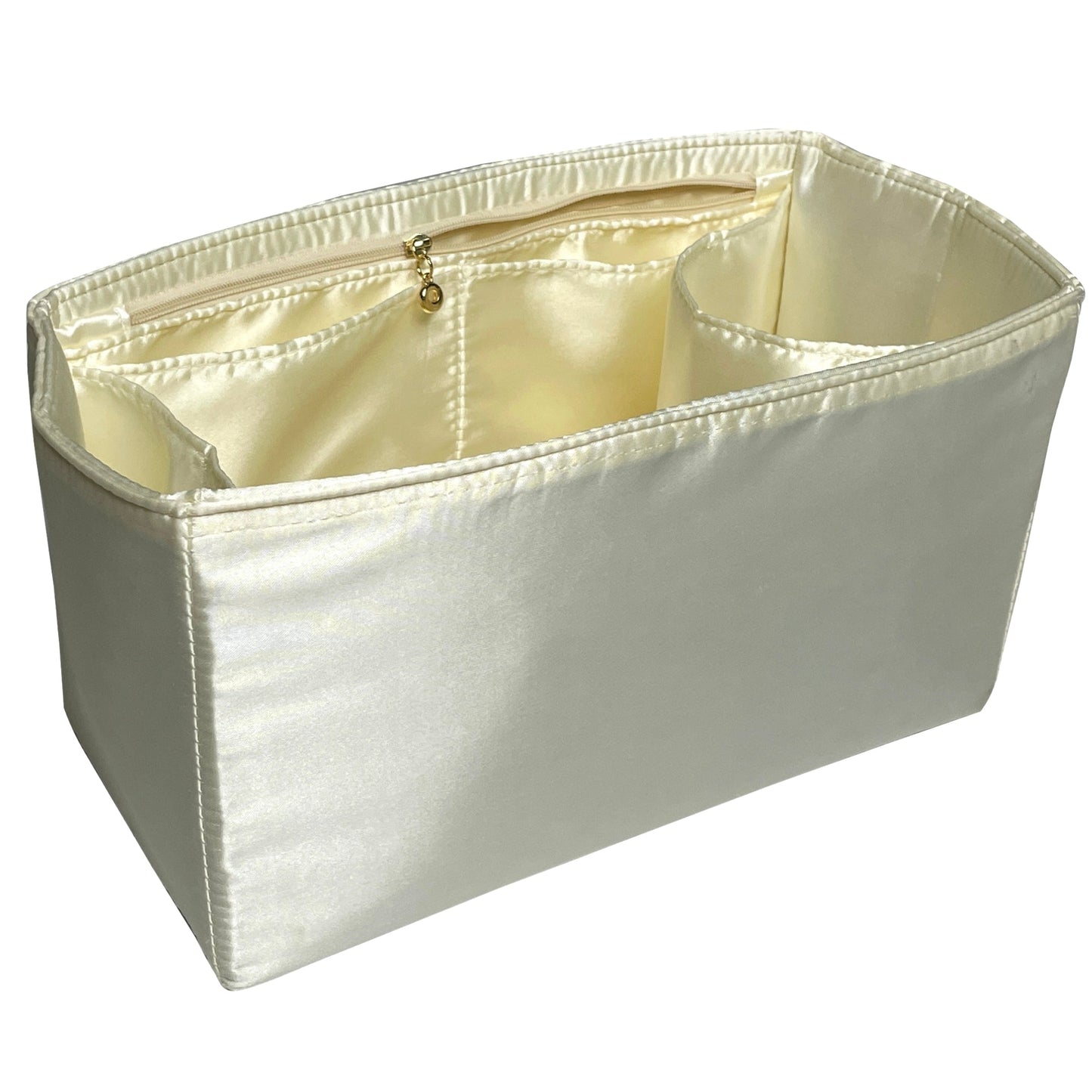 Organizer for [NIKI Shopping, Saint Laurent (YSL)] Bag Insert (Silk, Trapezoid Shape with Zip Pocket)