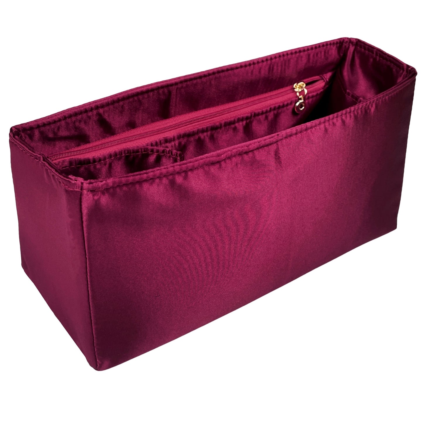 Organizer for [LE 5 A 7 Supple Small, Saint Laurent (YSL)] Bag Insert (Silk, Trapezoid Shape with Zip Pocket)