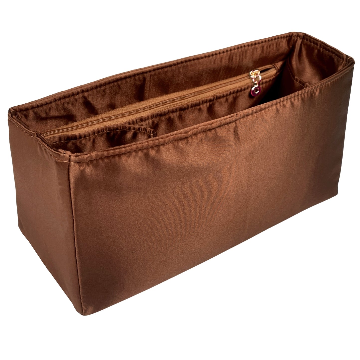 Organizer for [NIKI Oversized, Saint Laurent (YSL)] Bag Insert (Silk, Trapezoid Shape with Zip Pocket)