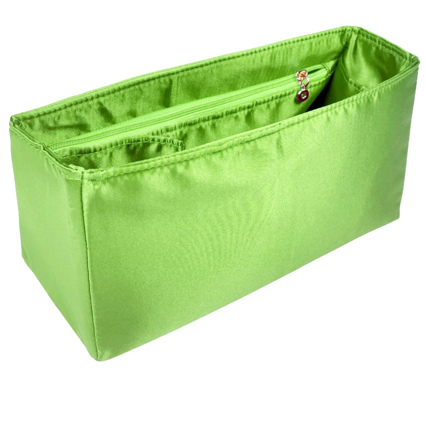 Organizer for [LE 5 A 7 Supple Small, Saint Laurent (YSL)] Bag Insert (Silk, Trapezoid Shape with Zip Pocket)