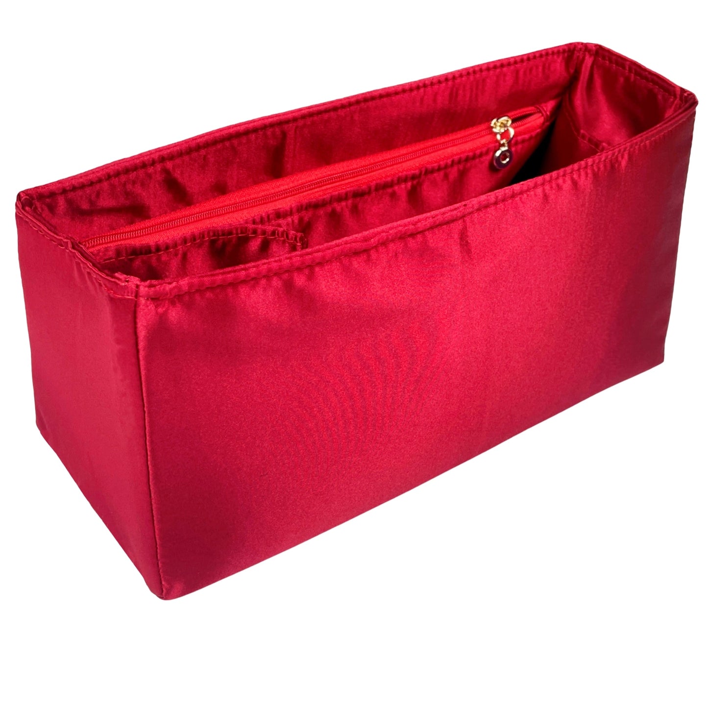 Organizer for [Peekaboo X-Lite Medium, Fendi] Bag Insert (Silk, Trapezoid Shape with Zip Pocket)