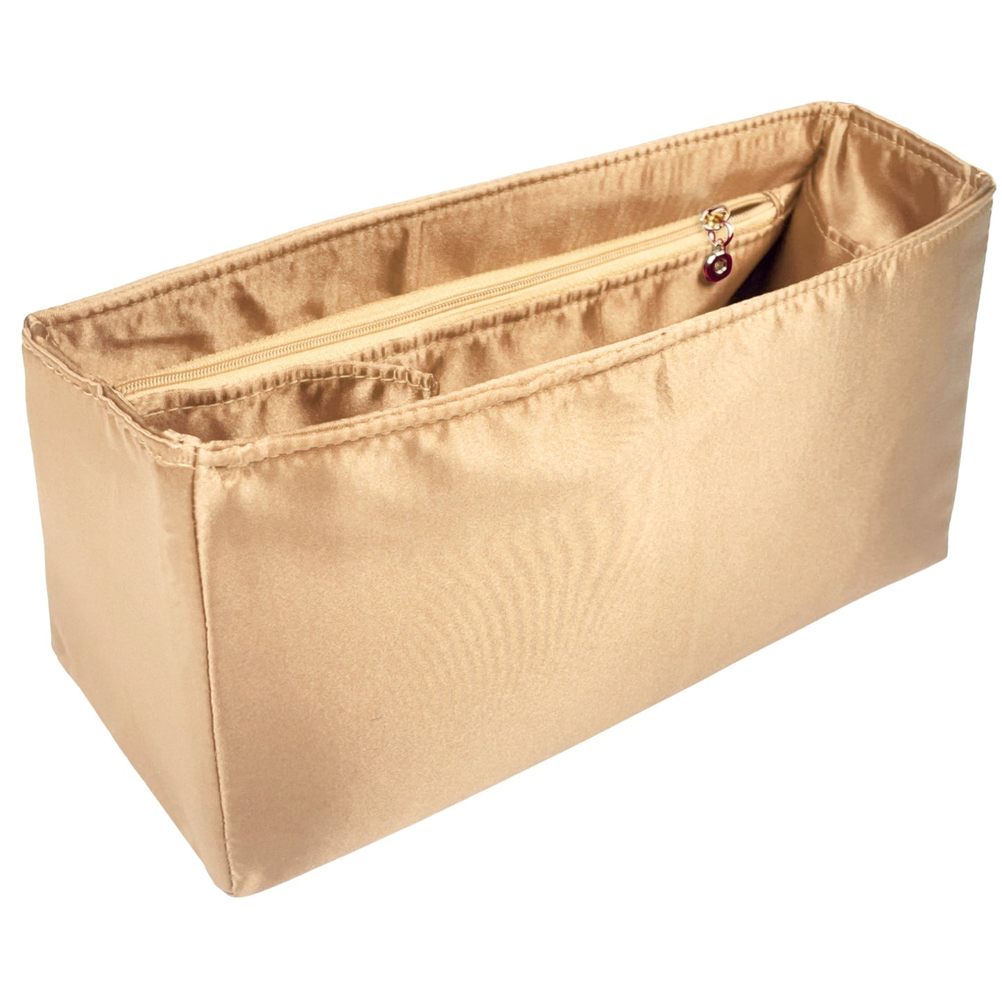 Organizer for [NIKI Oversized, Saint Laurent (YSL)] Bag Insert (Silk, Trapezoid Shape with Zip Pocket)