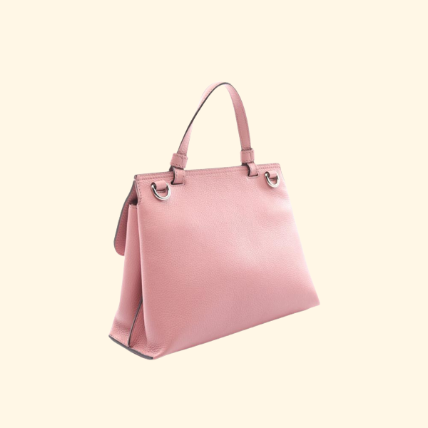 Gucci Bamboo Pink Leather Handbag